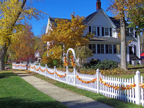 Fall in Wisconsin Fence Friday Edition by Jim Bauer White picket fence photo