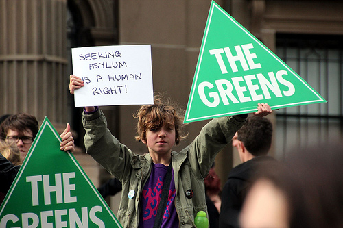 Seeking Asylum is a human right - Refugee Action protest 27 July 2013 Melbourne by John Englart (Takver) Asylum seeker resource centre photo