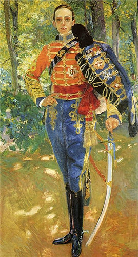 Joaquin Sorolla y Bastida - Portrait of King Alfonso XIII in a Hussar's Uniform by irinaraquel King alfonso photo