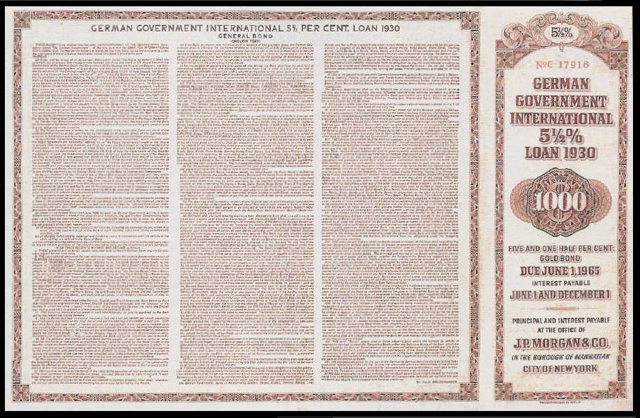 German bond issue 1930 German bond issue 1930