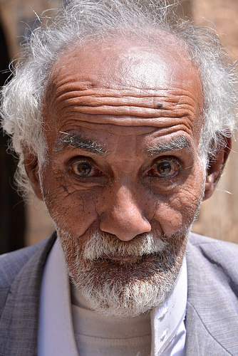 Man in Sana'a, Yemen by Rod Waddington Bald old man photo
