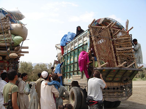 Unloading Second Refugee Bus B by Gustavo Montes de Oca Afghan refugee photo